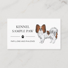 Röd Sable Papillon Söt Tecknad Hund - Hund Kennel Visitkort