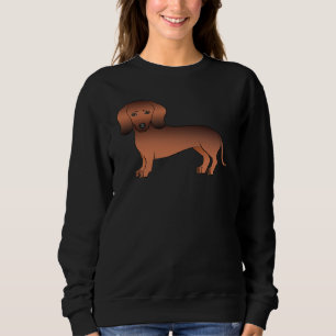 Röd Sable Slät Hår Dachshund Söt Korv Hund T Shirt