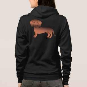 Röd Sable Slät Hår Dachshund Söt Tecknad Hund T Shirt
