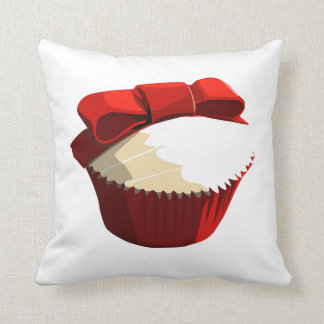 Röd sammetmuffin kudde