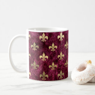 Röd sammetsblomma Fleur De Lis Mardi Gras Orleans- Kaffemugg