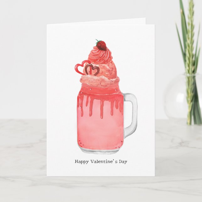 Röd sammetsmjölkshake Jag älskar dig Punskt Alla h Kort (Framsida)