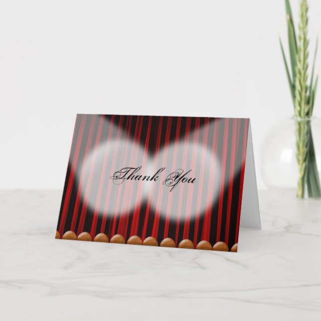 Röd sammetsridå scenbröllop Tacksamhetskort Tack Kort (Framsida)