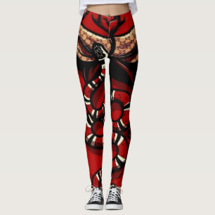 Röd sammettårtaorm leggings