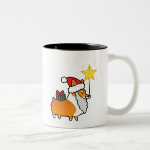 Röd Santa Corgimugg   CorgiThings Två-Tonad Mugg