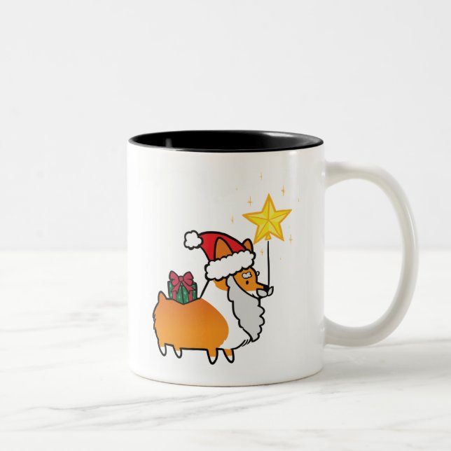Röd Santa Corgimugg | CorgiThings Två-Tonad Mugg (Höger)