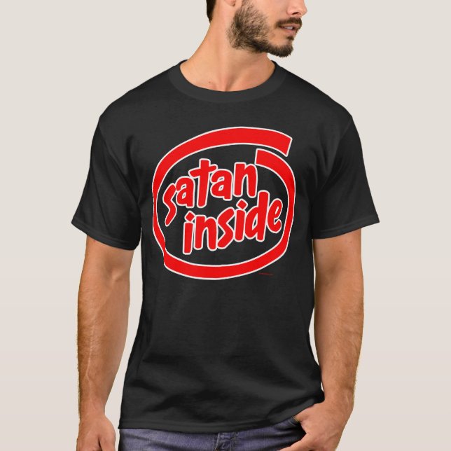 Röd Satan insida T Shirt (Framsida)