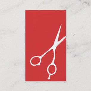 (Röd) saxbarberare-/Cosmetologistvisitkort, Visitkort