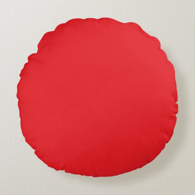 Röd scalloped cirkel märke design rund kudde (Framsidan)