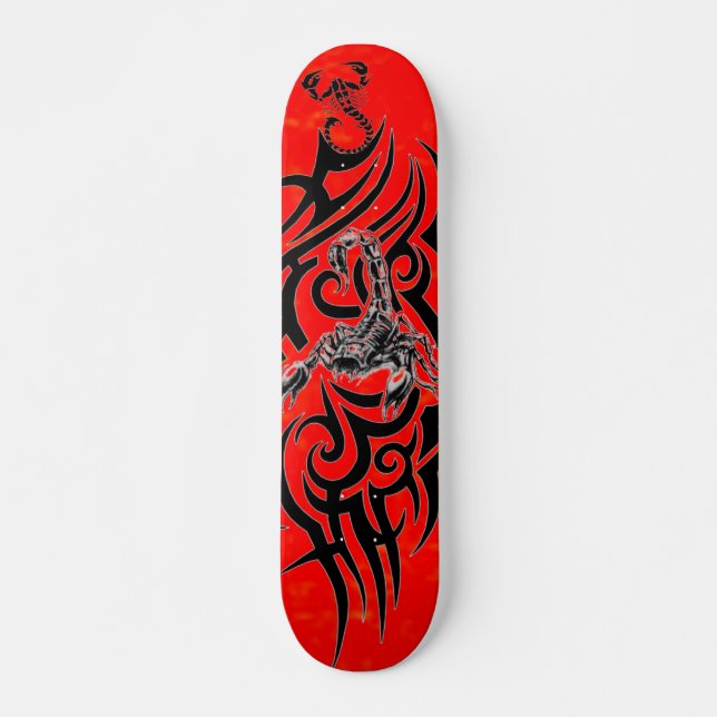 Röd Scorpionskateboard Skateboard Bräda 21,5 Cm (Framsida)