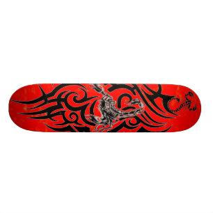 Röd Scorpionskateboard Skateboard Bräda 21,5 Cm