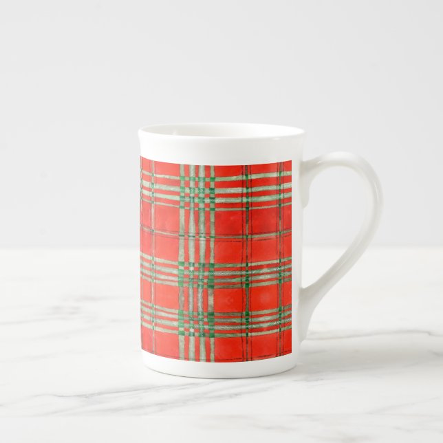 RÖD SCOTT TARTAN Benporسلlinsmugg  Benporslin Mugg (Höger)