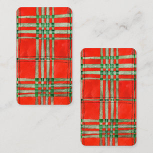 RÖD SCOTT TARTAN Bokmärke - 3,5x2 Kort
