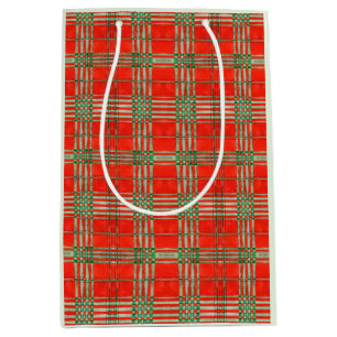 RÖD SCOTT TARTAN Mellanstor presentpåse