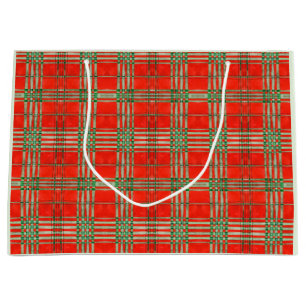 RÖD SCOTT TARTAN Stor presentpåse