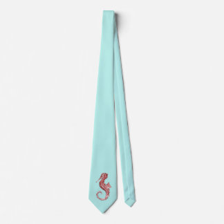 Röd seahorseturkostie slips