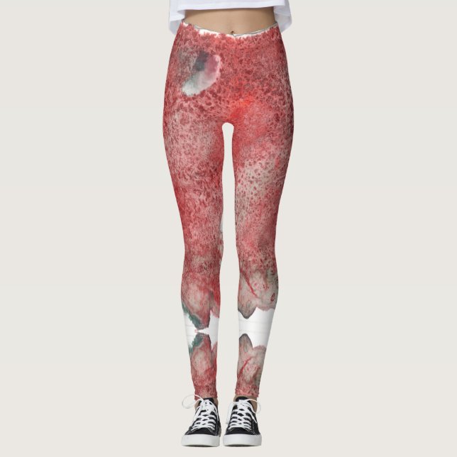 Röd Sediment Leggings (Framsida)