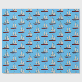 Röd segelbåt presentpapper
