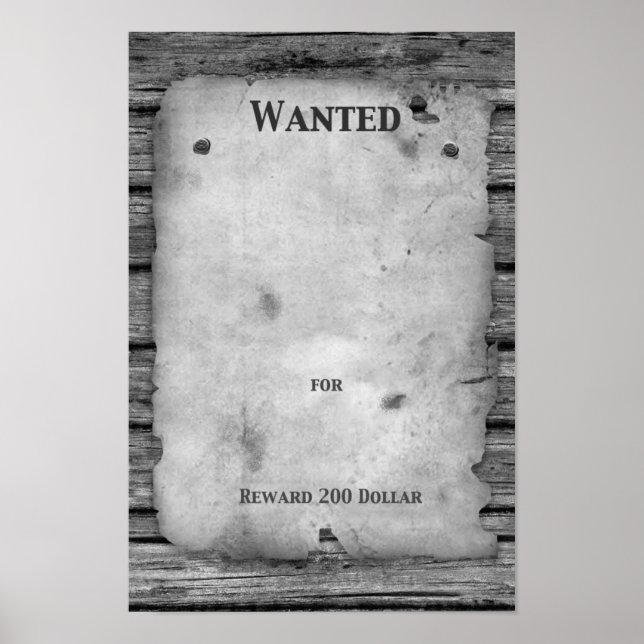 "Rod Series" Gör din egen "Wanted Poster" Poster (Framsidan)