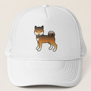Röd sesam Shiba Inu Söt tecknad hundillustration Keps