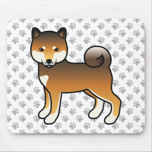 Röd sesam Shiba Inu Tecknad hund & tassar Musmatta