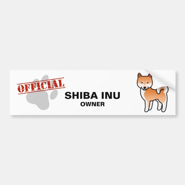 Röd Shiba Inu Bildekal (Framsidan)