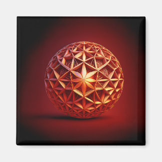 Röd Sierpinski-gackel fraktal Magnet