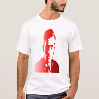 Röd silhuett, en politisk figur, allvarligt t shirt