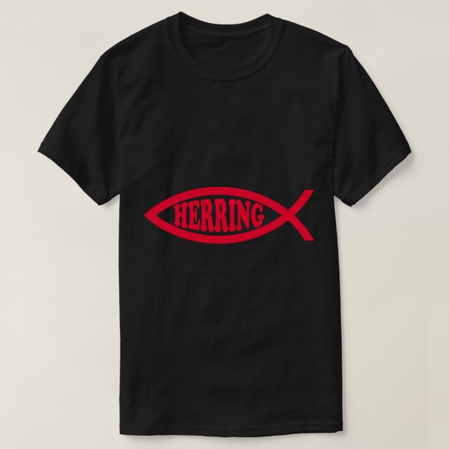Röd sillfilosofi för religionen Antireligion Ev T Shirt (Design framsida)