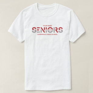 Röd & Silver Grått 2-Färg-sensorer Skickat Brev T Shirt