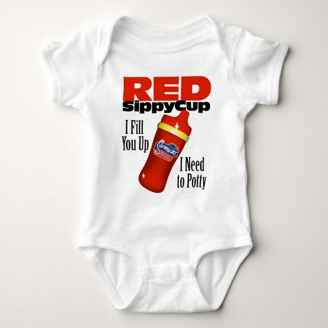 Röd Sippy kopp T Shirt (Framsida)