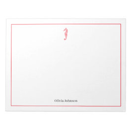 Röd sjöhästar djur illustration havsliv minimal anteckningsblock