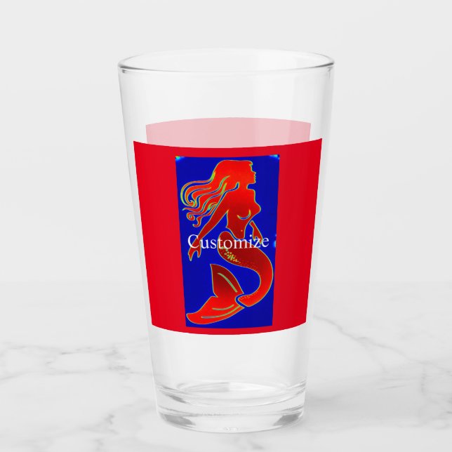 röd sjöjungfru glaskopp (Framsida)