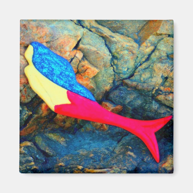 röd sjöjungfru magnet (Framsidan)