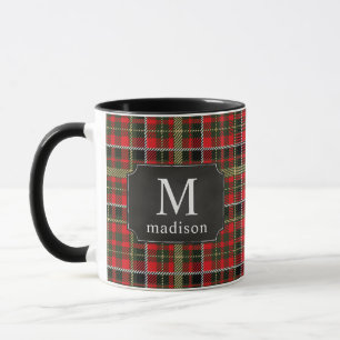 Röd skäggläggning med Guld Monogrammed Namn Mugg