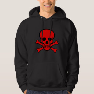 Röd skalle & CrossbonesHoodie Munkjacka