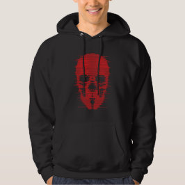 Röd Skalle Glitch Art Hoodie