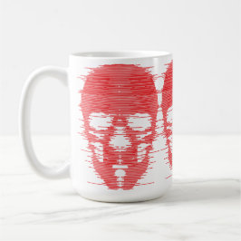 Röd Skalle Glitch Art Kaffemugg