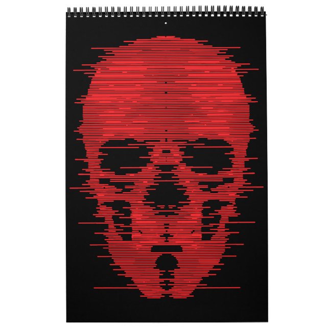 Röd Skalle Glitch Art Kalender (Omslag)