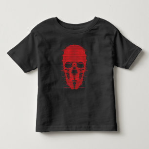 Röd Skalle Glitch Art T Shirt