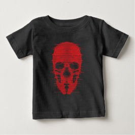 Röd Skalle Glitch Art T Shirt