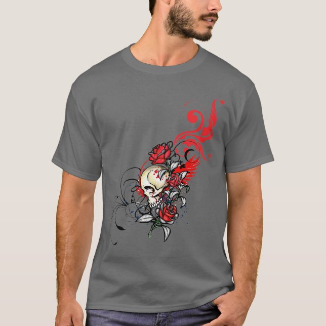 Röd skalle och ro t shirt (Framsida)