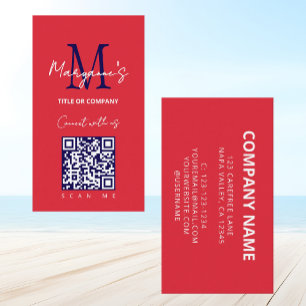 Röd skannerbar QR-Logotyp Visitkort