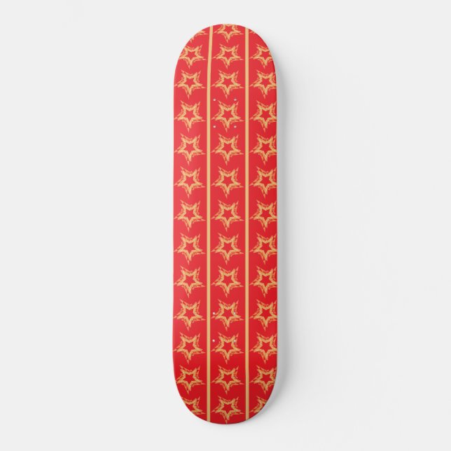 röd skateboard med feststjärnor (Framsida)
