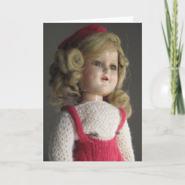 Röd Skater Doll 2-gratulationskort - tomt Helgkort