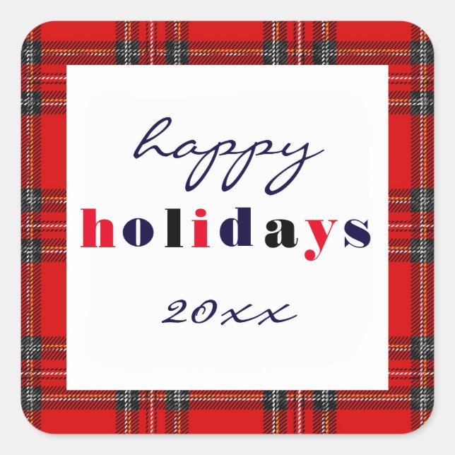 Röd skiva - Fyrkantig fästpunkt Fyrkantigt Klistermärke (Framsida)