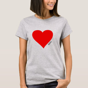 Röd skjorta för hjärtalogotypkärlek t shirt