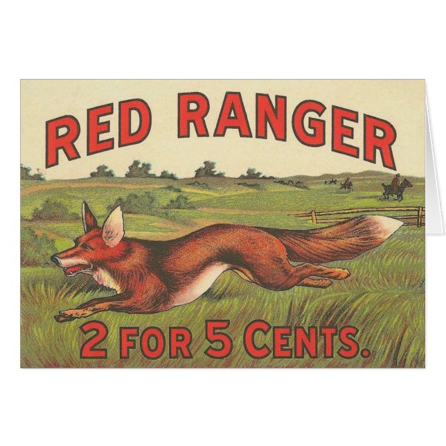 Röd Skogsvaktare Hälsningskort (Framsidan Horizontal)