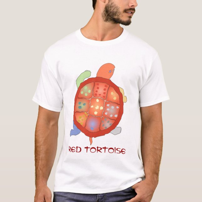 Röd sköldpaddautslagsplatsskjorta t shirt (Framsida)
