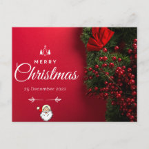 Röd skönhet och minimalistiskt julkort
